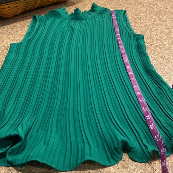 Adrianna Papell Green High Neck Pleated Look Small - Picture 4 of 13